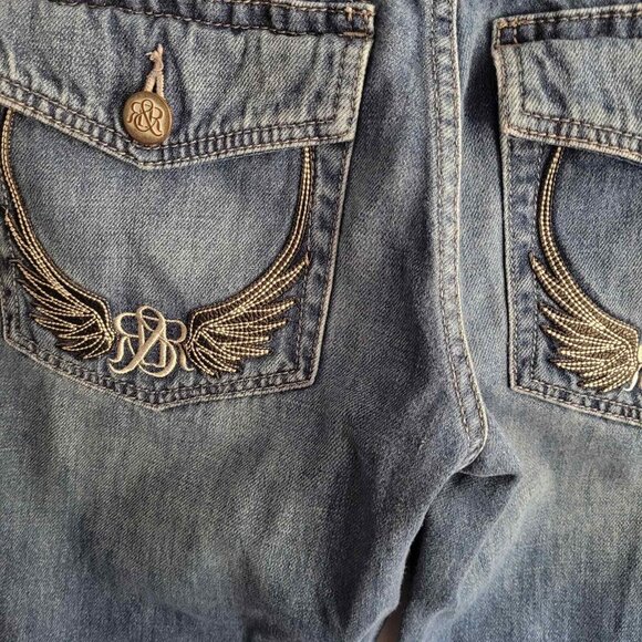 Rock and Republic Mens Jeans Size 28x32 Henlee Straight Distressed Wings - Picture 4 of 10